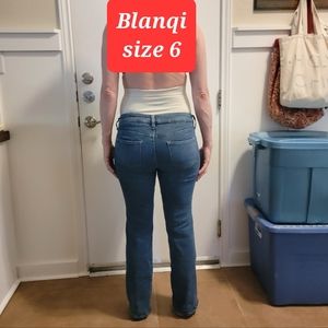 Blanqi maternity support blue jeans size 6